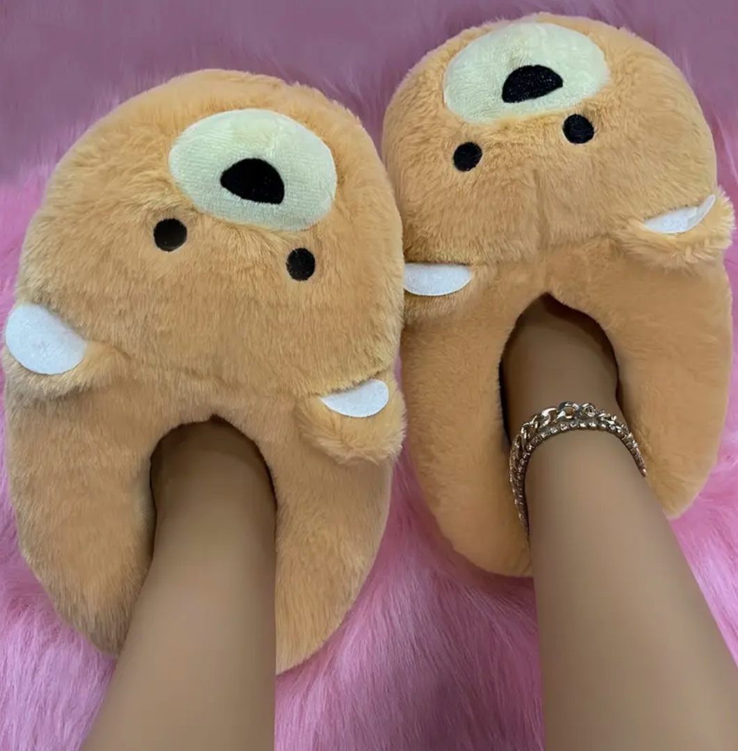 Trending Fluffy Bear Shoes Cute Stylish Cartoon Cozy Funny House Slippers