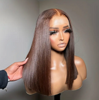 Short Bob Chocolate Brown #4 Brazilian Human Hair 13x4 Lace Front Wig