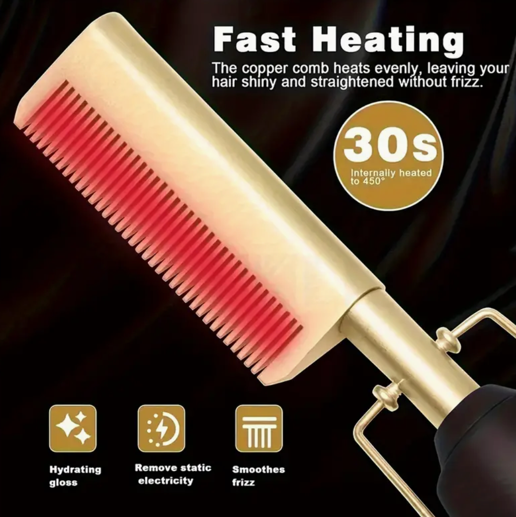 Hot Comb Hair Straightener Fast Heating Ceramic Hair Tool