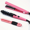 3pcs Hair Tools Curling Rod Flat Iron Straightening Comb