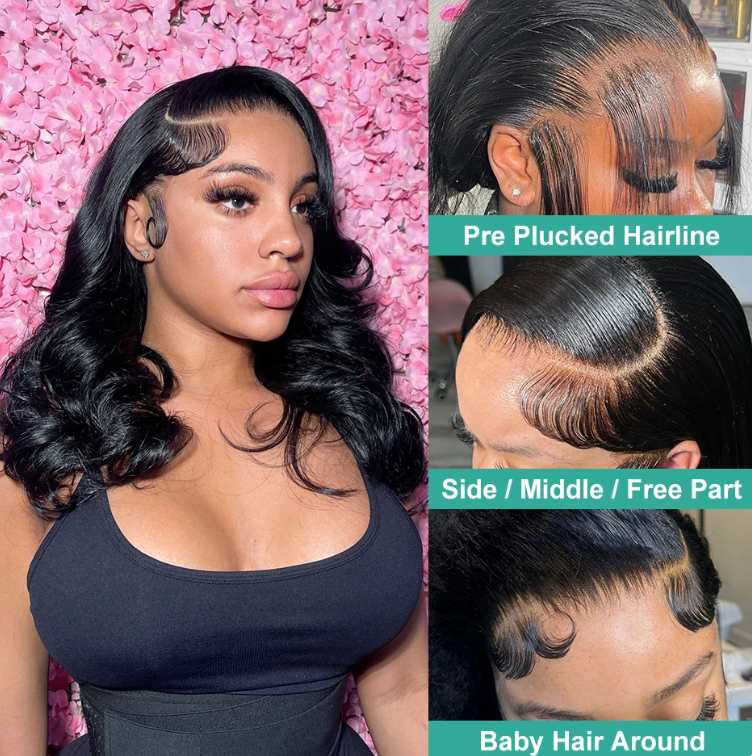 Short Bob Human Hair Body Wave 5x5 13x4 13x6 Lace Front Transparent Glueless Wig
