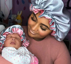 2 Pcs Reversible Double Sided Silky Bonnet Womans Kids Matching Bonnet Sleep Cap Set