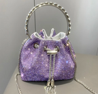 Woman Trending Medium Rhinestone Cross Body Clutch Shoulder Bag Luxury Designer Evening Purse