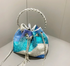 Woman Trending Medium Rhinestone Cross Body Clutch Shoulder Bag Luxury Designer Evening Purse