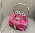 Woman Trending Medium Rhinestone Cross Body Clutch Shoulder Bag Luxury Designer Evening Purse