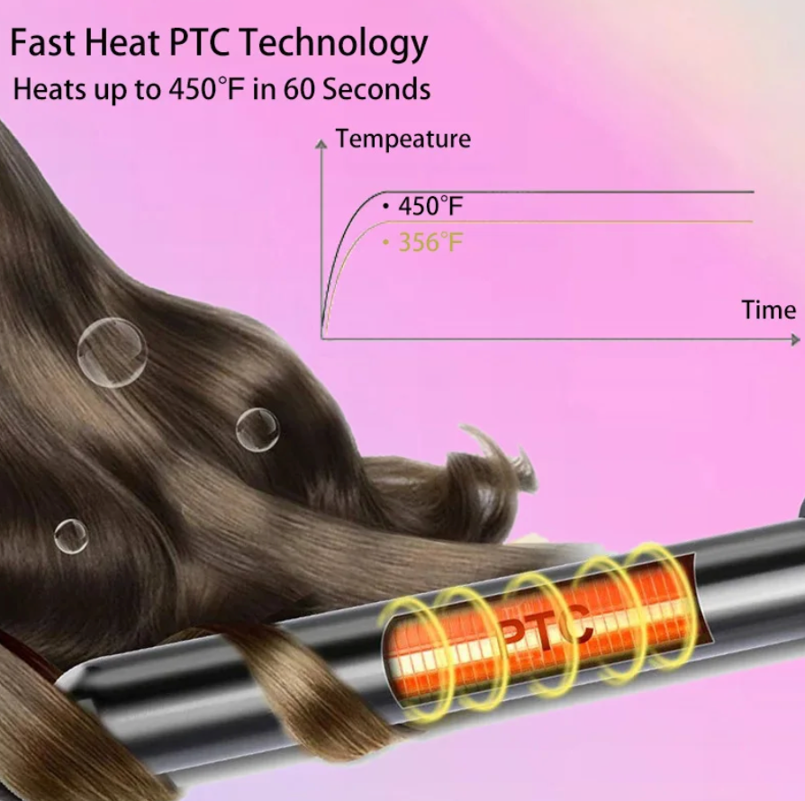 6 in 1 Hair Curling wand Rhinestone Professional 6 Barrel Curling Iron