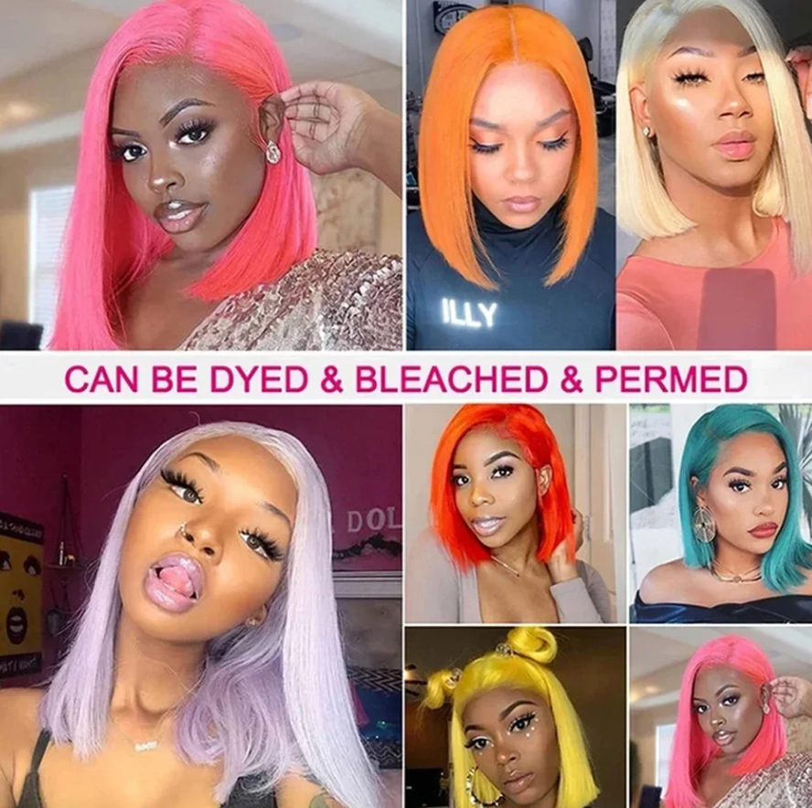 Brazilian Straight Blond Bob 613 Human Hair 5x5 13x4 13x6 Wig