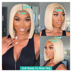 Brazilian Straight Blond Bob 613 Human Hair 5x5 13x4 13x6 Wig