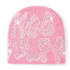 Rhinestone MEA Y2K Culpa Beanie Hat Soft Warm Knitted Stretch Men Woman Head Cap