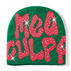 Rhinestone MEA Y2K Culpa Beanie Hat Soft Warm Knitted Stretch Men Woman Head Cap