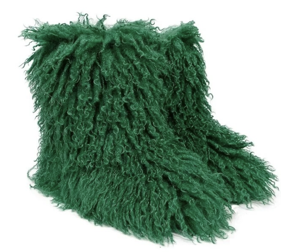 Woman Fur Boots Fluffy Faux Teddy Bear Plush Ladies Boots