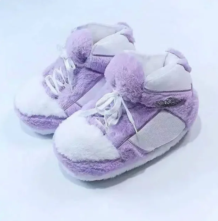 Plush Cotton Home Sneaker Slippers Woman Men Cute Cartoon Foam Shoes