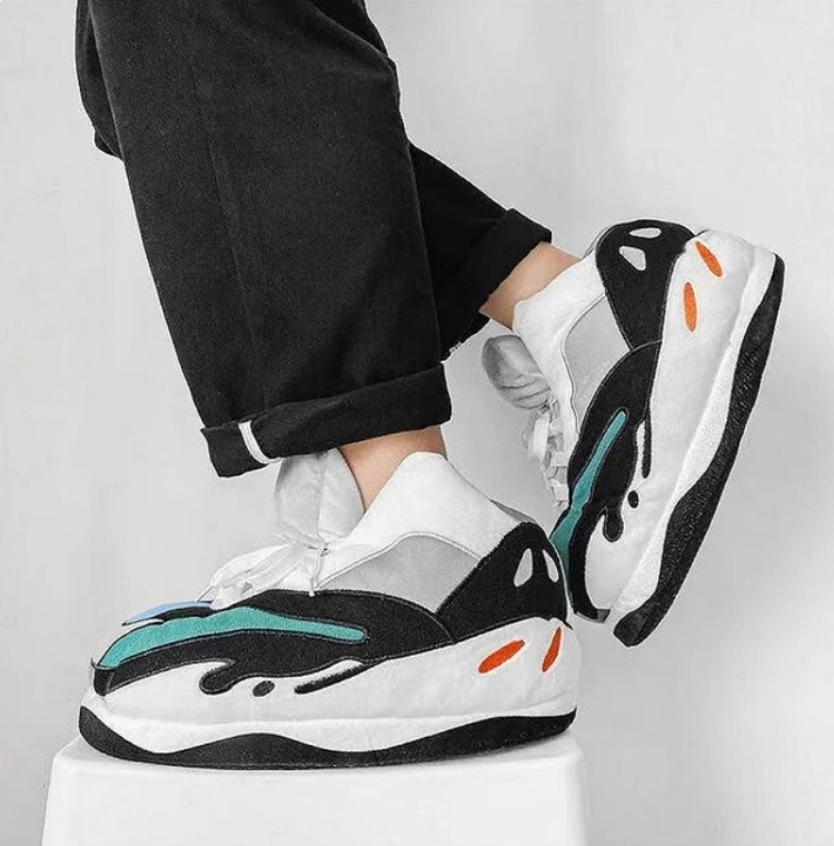 Plush Cotton Home Sneaker Slippers Woman Men Cute Cartoon Foam Shoes