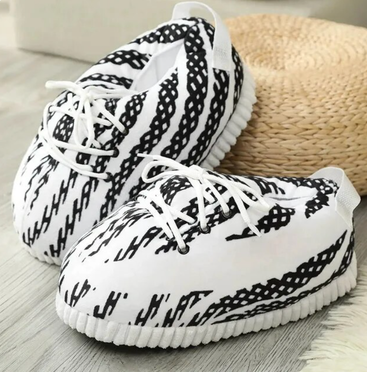 Plush Cotton Home Sneaker Slippers Woman Men Cute Cartoon Foam Shoes