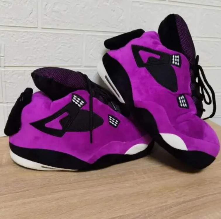 Plush Cotton Home Sneaker Slippers Woman Men Cute Cartoon Foam Shoes