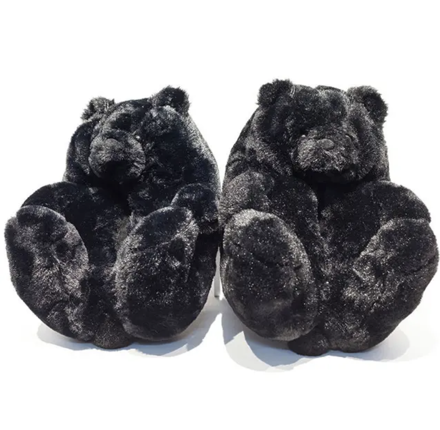 Teddy Bear Plush Fashion Furry Cute House Slippers Warm Comfortable Slip On Cartoon Slides