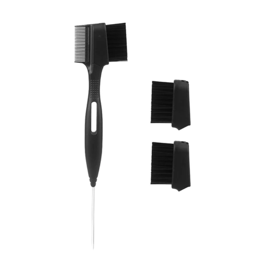 Detachable Head Edge Brush Rat Tail Multi Reusable Head Edge Brush Styling Tool