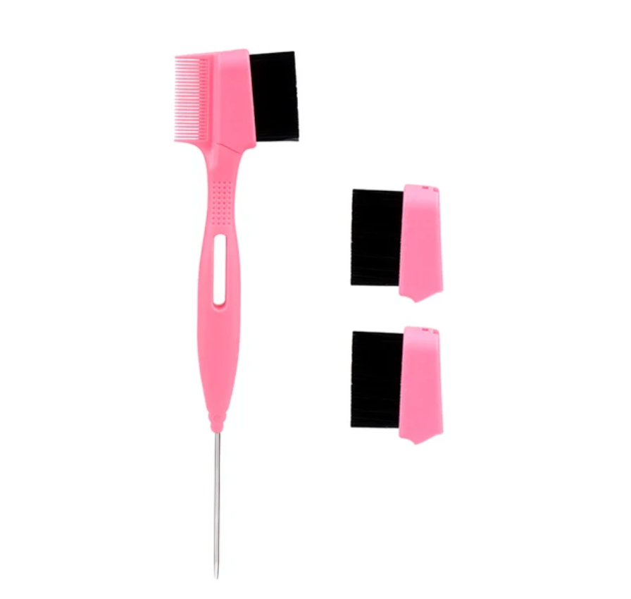 Detachable Head Edge Brush Rat Tail Multi Reusable Head Edge Brush Styling Tool