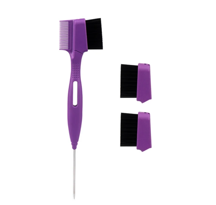 Detachable Head Edge Brush Rat Tail Multi Reusable Head Edge Brush Styling Tool