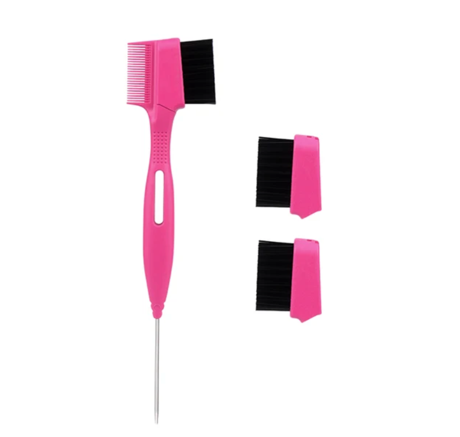 Detachable Head Edge Brush Rat Tail Multi Reusable Head Edge Brush Styling Tool