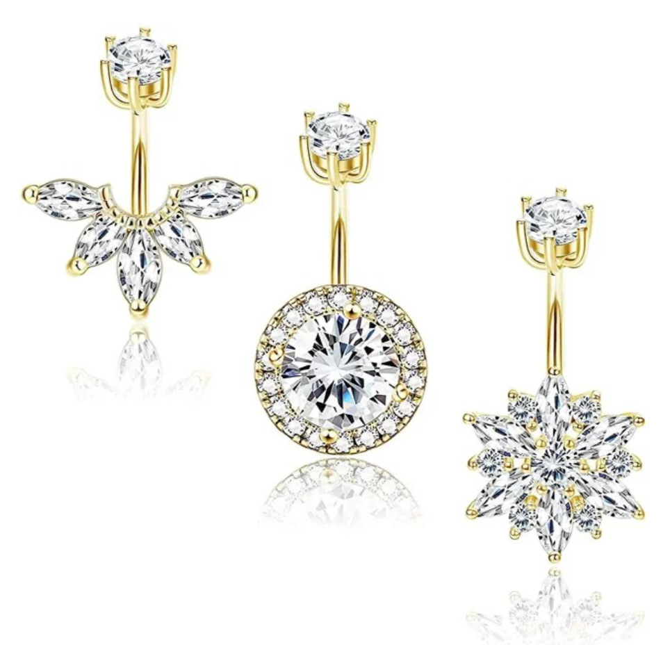 3/5 Pcs Stainless Steel Belly Piercings Multi Style Navel Piercing Set