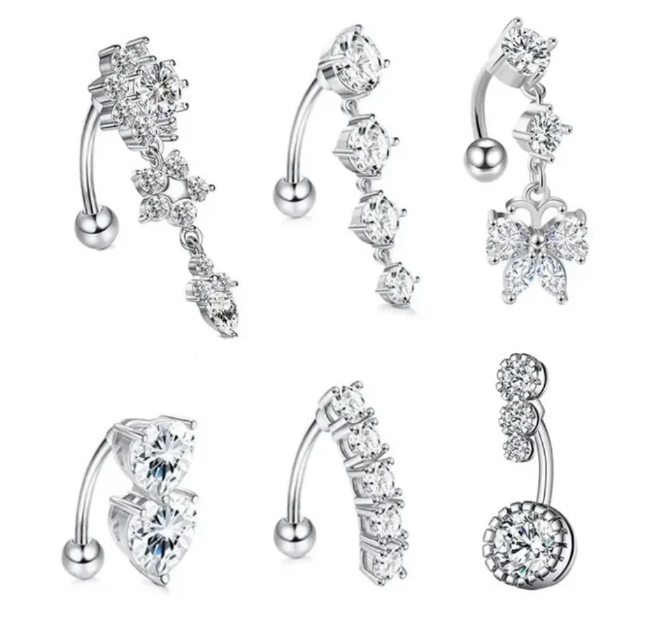 3/5 Pcs Stainless Steel Belly Piercings Multi Style Navel Piercing Set