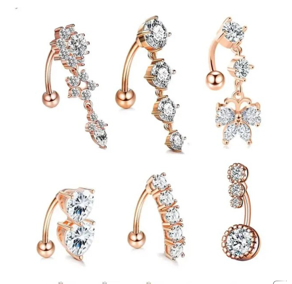 3/5 Pcs Stainless Steel Belly Piercings Multi Style Navel Piercing Set