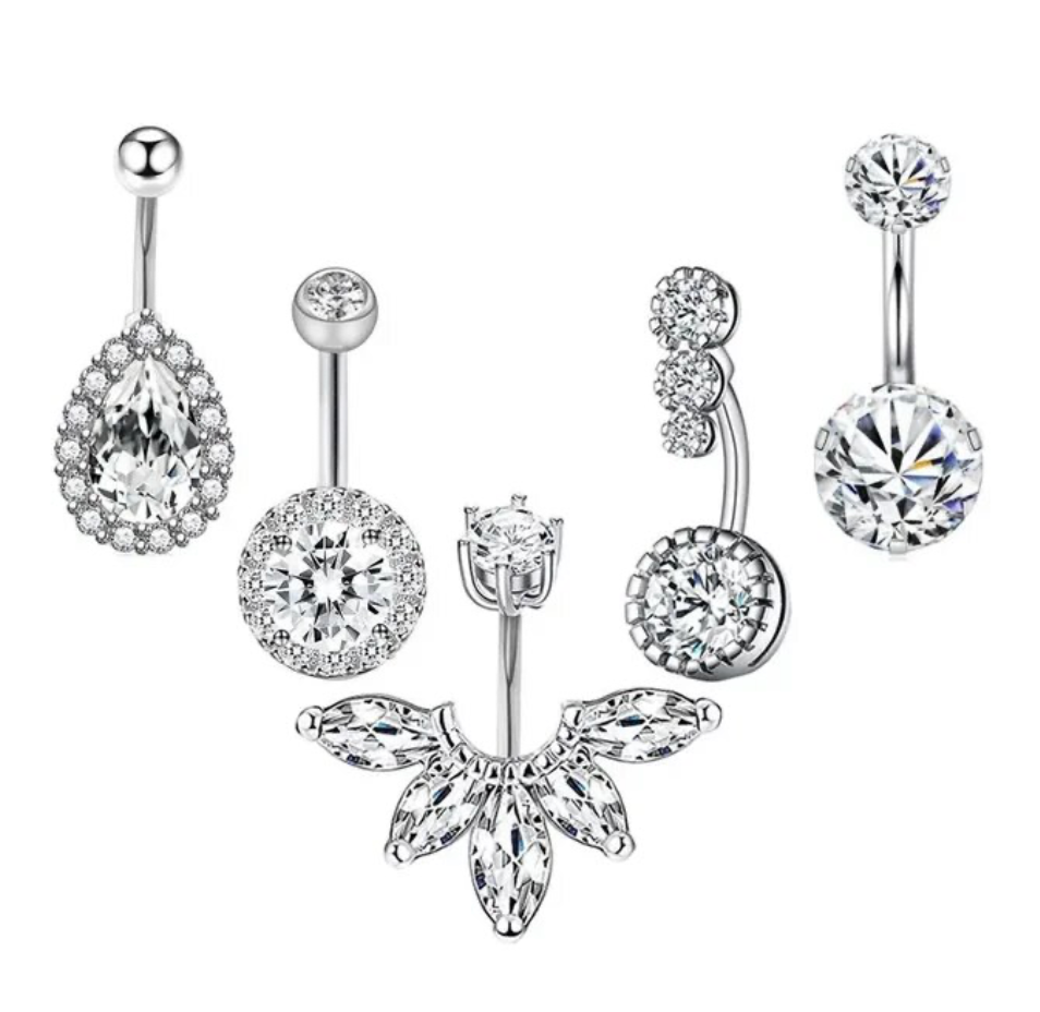 3/5 Pcs Stainless Steel Belly Piercings Multi Style Navel Piercing Set