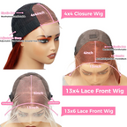 Ginger Orange Body Wave Human Hair 150% 180% Density Brazilian HD Lace wig