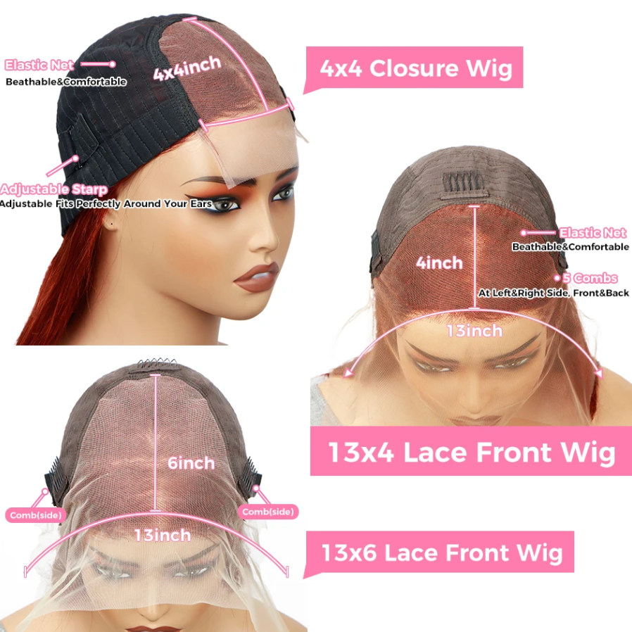 Ginger Orange Body Wave Human Hair 150% 180% Density Brazilian HD Lace wig