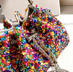 Womans Colorful Fashion Tote Bucket Chain Shoulder Handbag Y2k Design