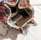 Womans Colorful Fashion Tote Bucket Chain Shoulder Handbag Y2k Design