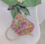 Womans Colorful Fashion Tote Bucket Chain Shoulder Handbag Y2k Design