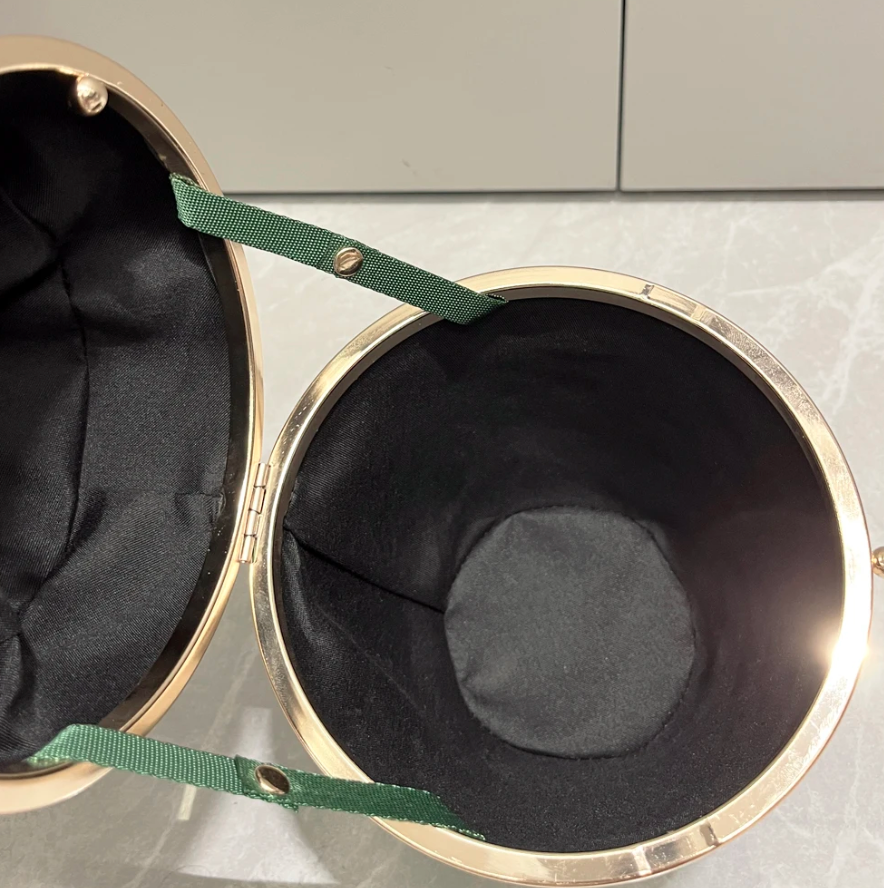 Cute Straberry Rhinestone Womans Clutch Purse Bucket Shoulder Bag