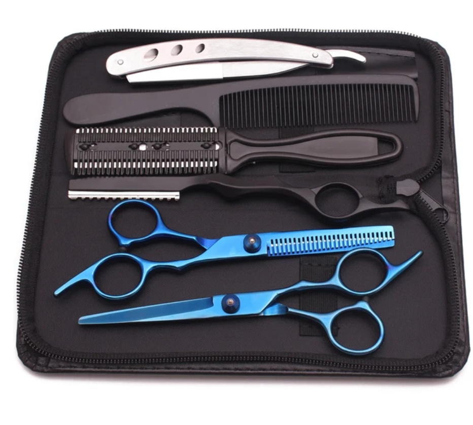 5 Pcs Professional Hair Cutting Scissors Sheers Set Stainless Steel Barber Hair Dressing Tool set
