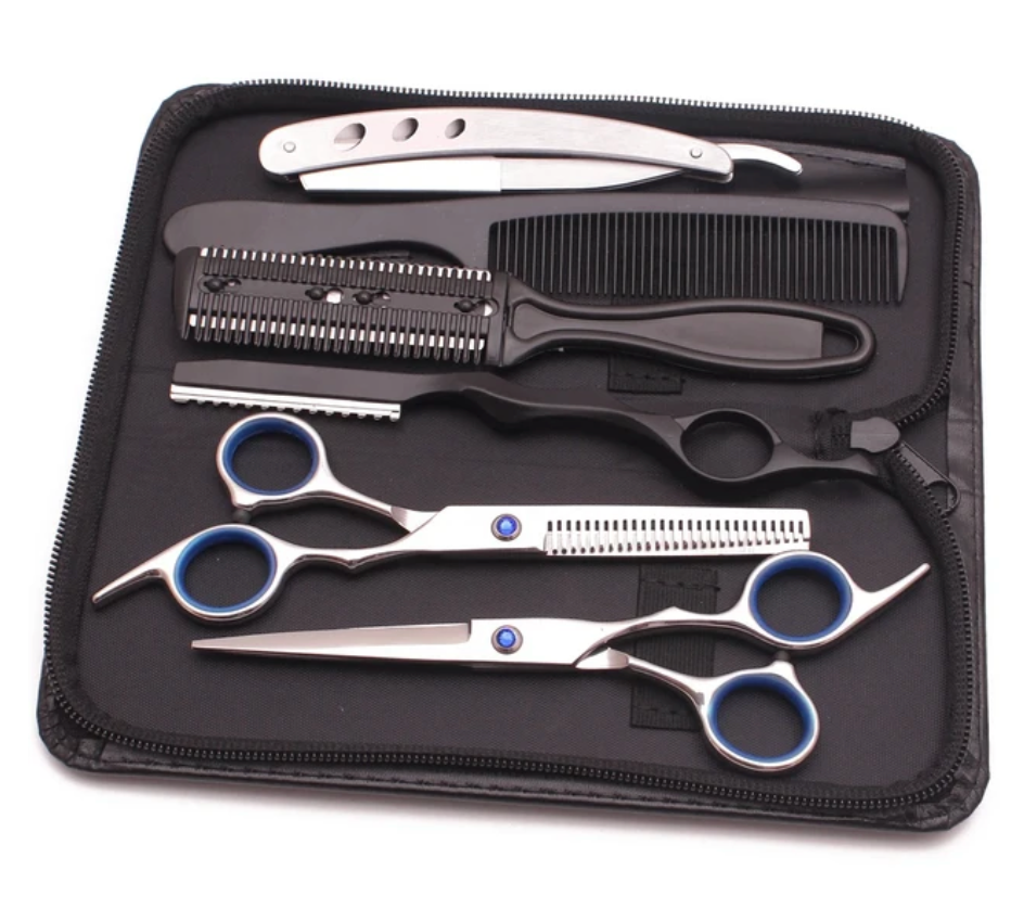 5 Pcs Professional Hair Cutting Scissors Sheers Set Stainless Steel Barber Hair Dressing Tool set