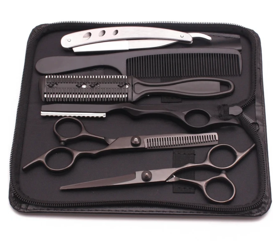 5 Pcs Professional Hair Cutting Scissors Sheers Set Stainless Steel Barber Hair Dressing Tool set