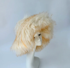 Womans Fashion Plush Faux Fur Trending Winter Rabbit Fur Oversized Fishermans Hat And Bag Set