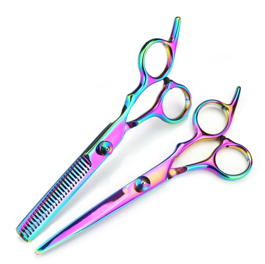 2 Pcs Hairdressing Stainless Steel Scissors Ans Thinning Shears Barber Set