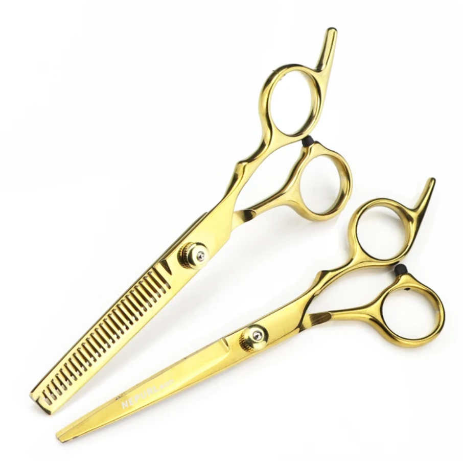 2 Pcs Hairdressing Stainless Steel Scissors Ans Thinning Shears Barber Set