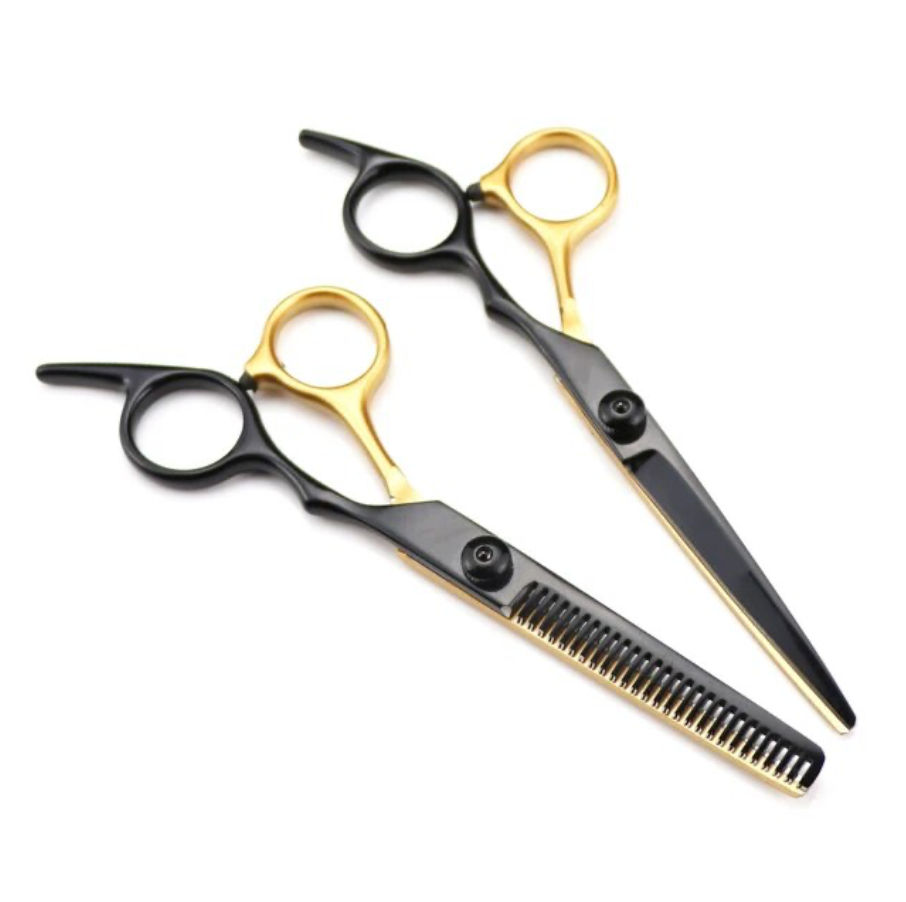 2 Pcs Hairdressing Stainless Steel Scissors Ans Thinning Shears Barber Set