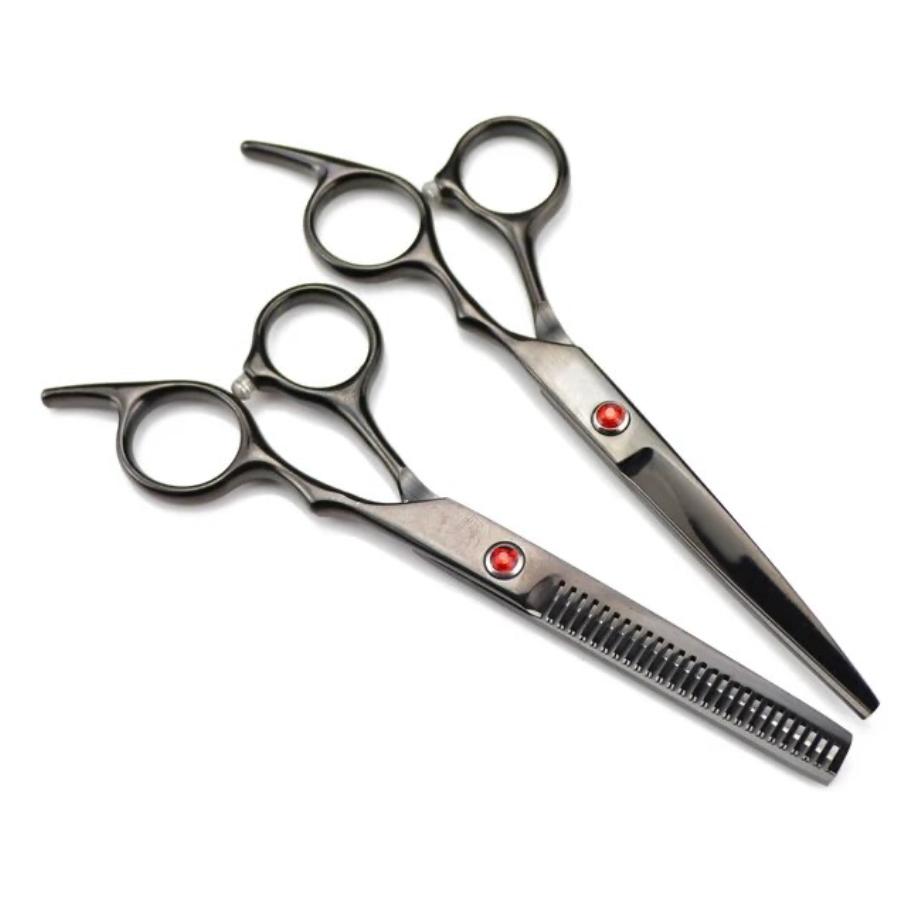 2 Pcs Hairdressing Stainless Steel Scissors Ans Thinning Shears Barber Set