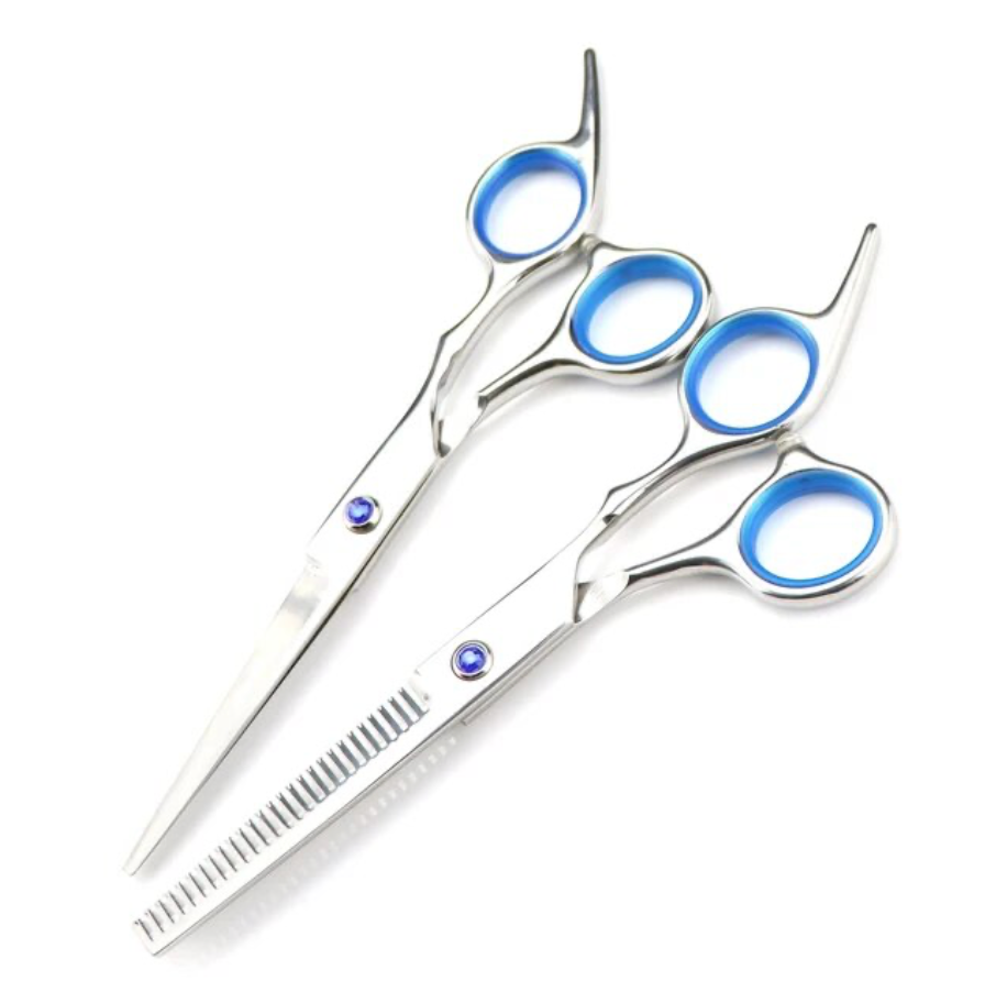 2 Pcs Hairdressing Stainless Steel Scissors Ans Thinning Shears Barber Set