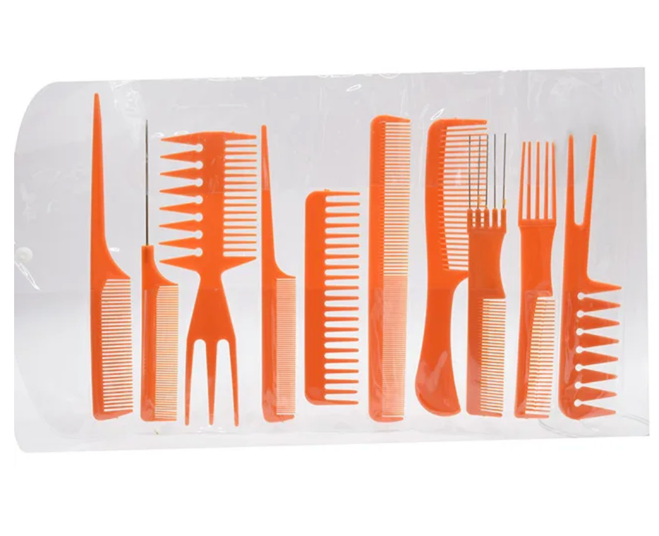 10 Pcs Portable Hairdressing Comb Set Hair Detangler Hair Care Tools