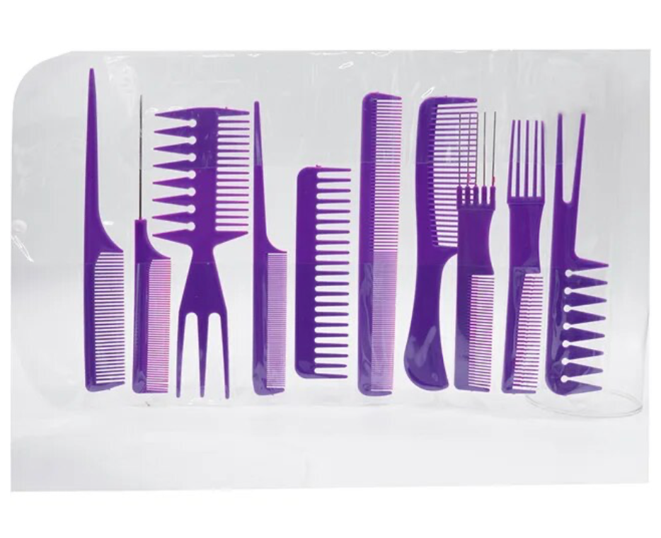 10 Pcs Portable Hairdressing Comb Set Hair Detangler Hair Care Tools