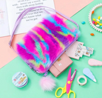 Cute Plush Rainbow Girls Handbag Furry Satchel Handbag
