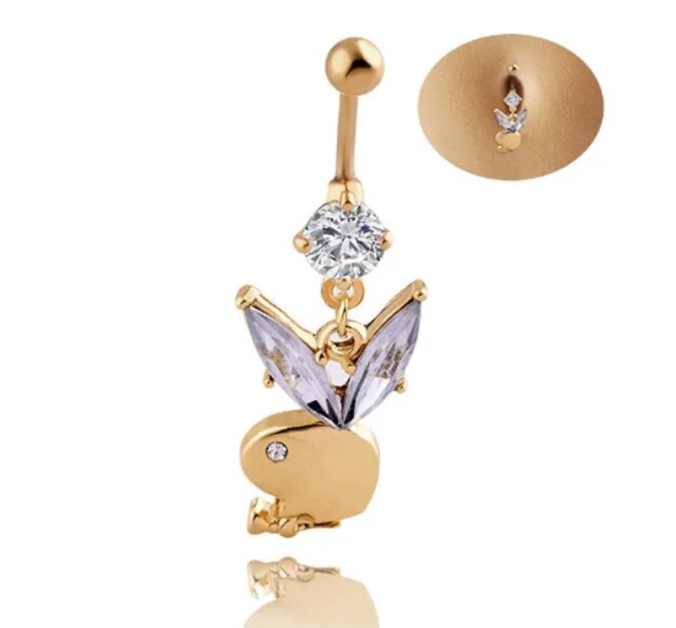 14G Stainless Steel 1Pcs Cartoon Bunny Belly Button piercing Fashion Navel Accessory