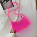 Jelly Shoulder Clutch Mini Underarm Zipper Clear Transparent Y2k Handbag