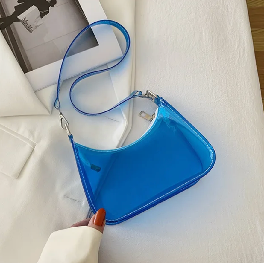 Jelly Shoulder Clutch Mini Underarm Zipper Clear Transparent Y2k Handbag