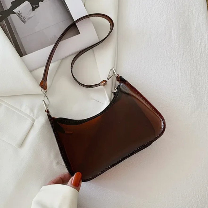Jelly Shoulder Clutch Mini Underarm Zipper Clear Transparent Y2k Handbag
